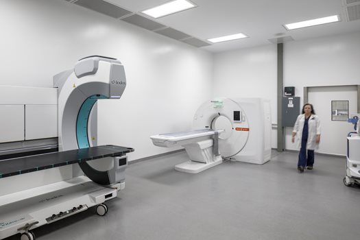 female healthcare worker walking in clinic